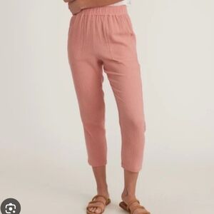 Marine Layer Women's Paula Easy Tapered Cotton Gauze Pants In Rosette Pink XS
